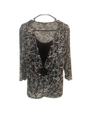 Notations Womens Three Quarter Sleeve Blouse XL